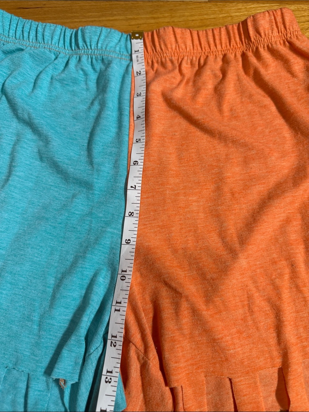 SHEIN Orange and Blue Fringe Bike Shorts Set - Picture 5 of 7